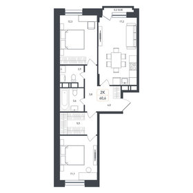 Квартира 60,4 м², 2-комнатная - изображение 1