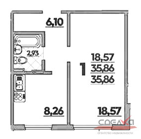 34 м², 1-комнатная квартира 3 428 208 ₽ - изображение 16