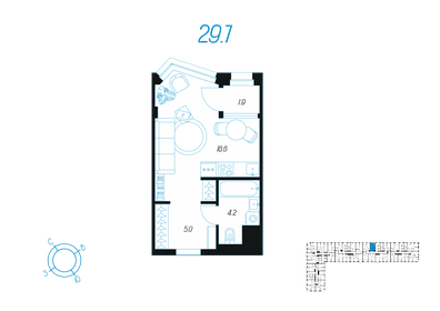 42,6 м², 1-комнатная квартира 4 240 000 ₽ - изображение 73