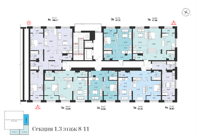 46,8 м², 3-комнатная квартира 5 150 000 ₽ - изображение 79