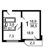 Квартира 45 м², 1-комнатная - изображение 2