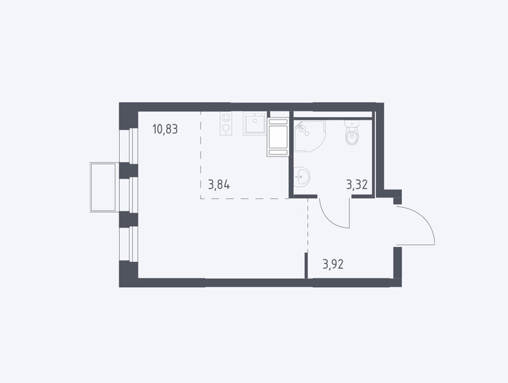 21,9 м², квартира-студия 3 550 000 ₽ - изображение 23