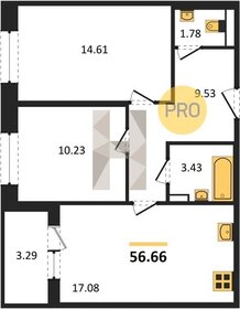 Квартира 56,7 м², 2-комнатная - изображение 1