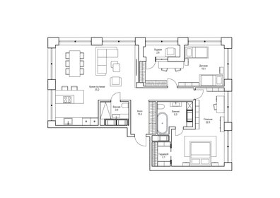 Квартира 105 м², 3-комнатная - изображение 3