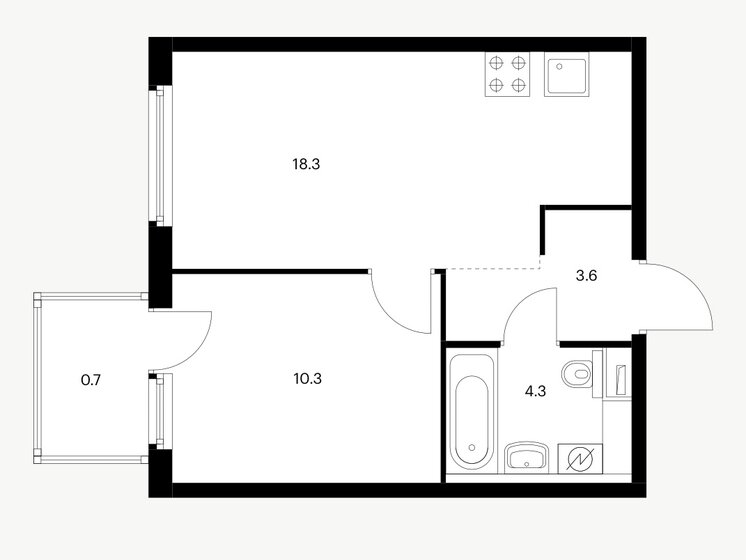 37,2 м², 1-комнатная квартира 6 650 000 ₽ - изображение 1