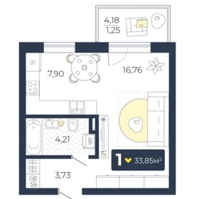 Квартира 33,9 м², студия - изображение 1