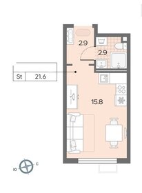 Квартира 21,6 м², студия - изображение 2