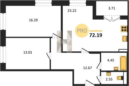 Квартира 72,2 м², 2-комнатная - изображение 1