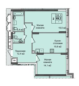 57,1 м², 2-комнатная квартира 9 000 000 ₽ - изображение 16