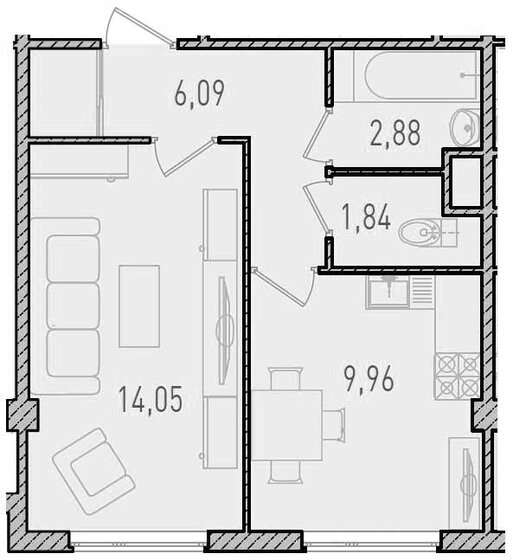 33,9 м², 1-комнатная квартира 5 215 800 ₽ - изображение 23