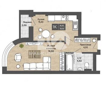 39,6 м², 1-комнатная квартира 4 880 000 ₽ - изображение 16