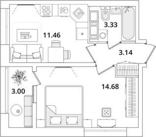 35,9 м², 1-комнатная квартира 5 362 000 ₽ - изображение 62