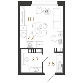 33 м², апартаменты-студия 6 400 000 ₽ - изображение 82