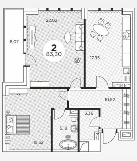 83,3 м², квартира-студия 15 900 000 ₽ - изображение 1