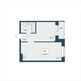 Квартира 42,6 м², 1-комнатная - изображение 1