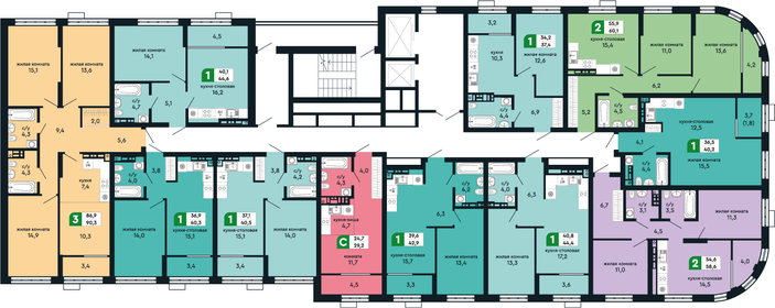 33,3 м², 1-комнатная квартира 2 690 000 ₽ - изображение 61