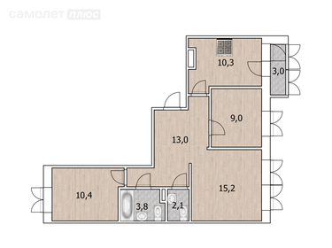 Квартира 65 м², 3-комнатная - изображение 1