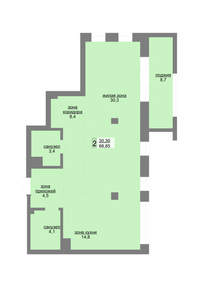 69 м², 2-комнатная квартира 12 514 425 ₽ - изображение 70