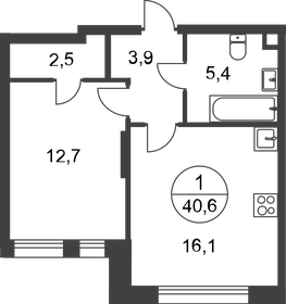 44,4 м², 1-комнатная квартира 13 706 175 ₽ - изображение 62