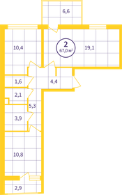 61,3 м², 3-комнатная квартира 8 200 000 ₽ - изображение 69