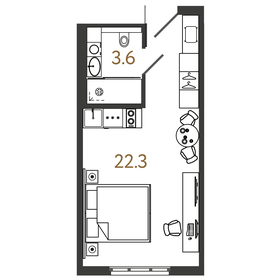 25,9 м², квартира-студия 9 637 241 ₽ - изображение 66