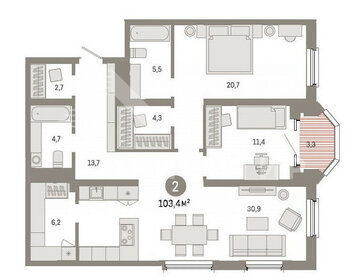 98,6 м², 3-комнатная квартира 21 580 000 ₽ - изображение 19