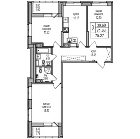 69 м², 3-комнатная квартира 12 290 000 ₽ - изображение 135