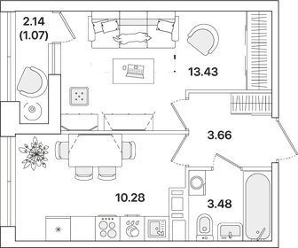 31,3 м², 1-комнатная квартира 7 400 000 ₽ - изображение 31