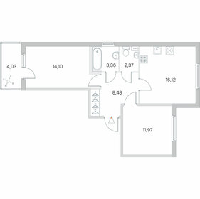 Квартира 57,6 м², 2-комнатная - изображение 1