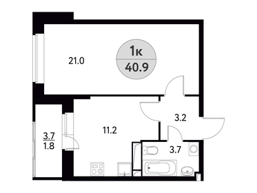 28,4 м², 1-комнатная квартира 4 665 339 ₽ - изображение 77