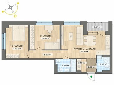 71,8 м², 2-комнатная квартира 6 100 000 ₽ - изображение 1