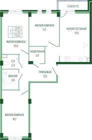 80,7 м², 3-комнатная квартира 18 286 620 ₽ - изображение 30