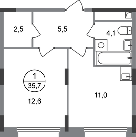 36,9 м², 1-комнатная квартира 10 590 000 ₽ - изображение 49