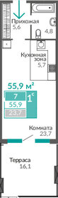 54,9 м², 1-комнатные апартаменты 12 243 000 ₽ - изображение 35