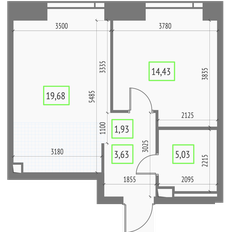 Квартира 44,7 м², 1-комнатная - изображение 2