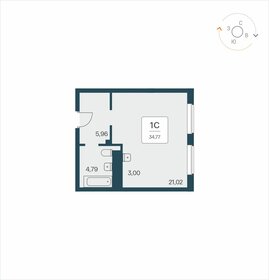 Квартира 34,8 м², студия - изображение 1