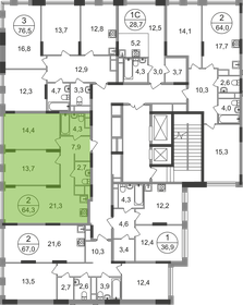 Квартира 64,3 м², 2-комнатная - изображение 2