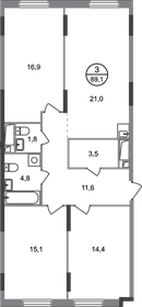 80 м², 3-комнатная квартира 18 950 000 ₽ - изображение 120