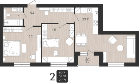 63,9 м², 2-комнатная квартира 8 745 471 ₽ - изображение 11
