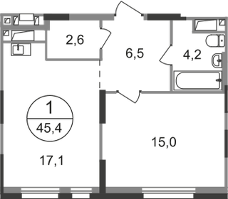 46,1 м², 1-комнатная квартира 12 101 285 ₽ - изображение 39