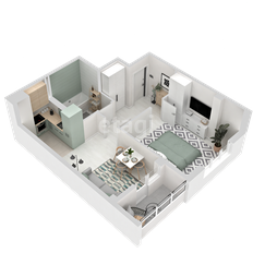 Квартира 44,4 м², 1-комнатная - изображение 2