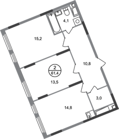 62,2 м², 2-комнатная квартира 15 156 975 ₽ - изображение 22