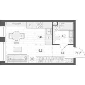 17 м², 1-комнатная квартира 7 300 000 ₽ - изображение 161