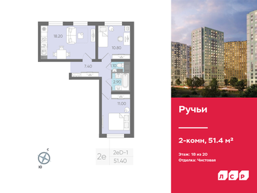 50,6 м², 2-комнатная квартира 9 629 180 ₽ - изображение 1