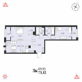 73,2 м², 3-комнатная квартира 12 900 000 ₽ - изображение 42