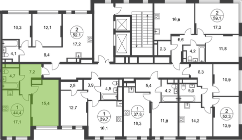 44,4 м², 1-комнатная квартира 12 276 449 ₽ - изображение 31