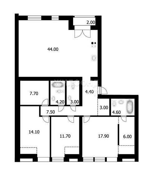 135,3 м², 4-комнатная квартира 13 500 000 ₽ - изображение 1
