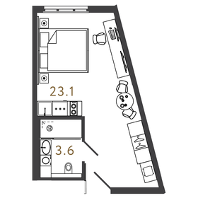 26,8 м², апартаменты-студия 10 400 000 ₽ - изображение 34