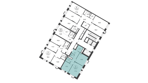 56 м², 2-комнатная квартира 14 600 000 ₽ - изображение 102