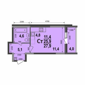 Квартира 27,9 м², студия - изображение 1